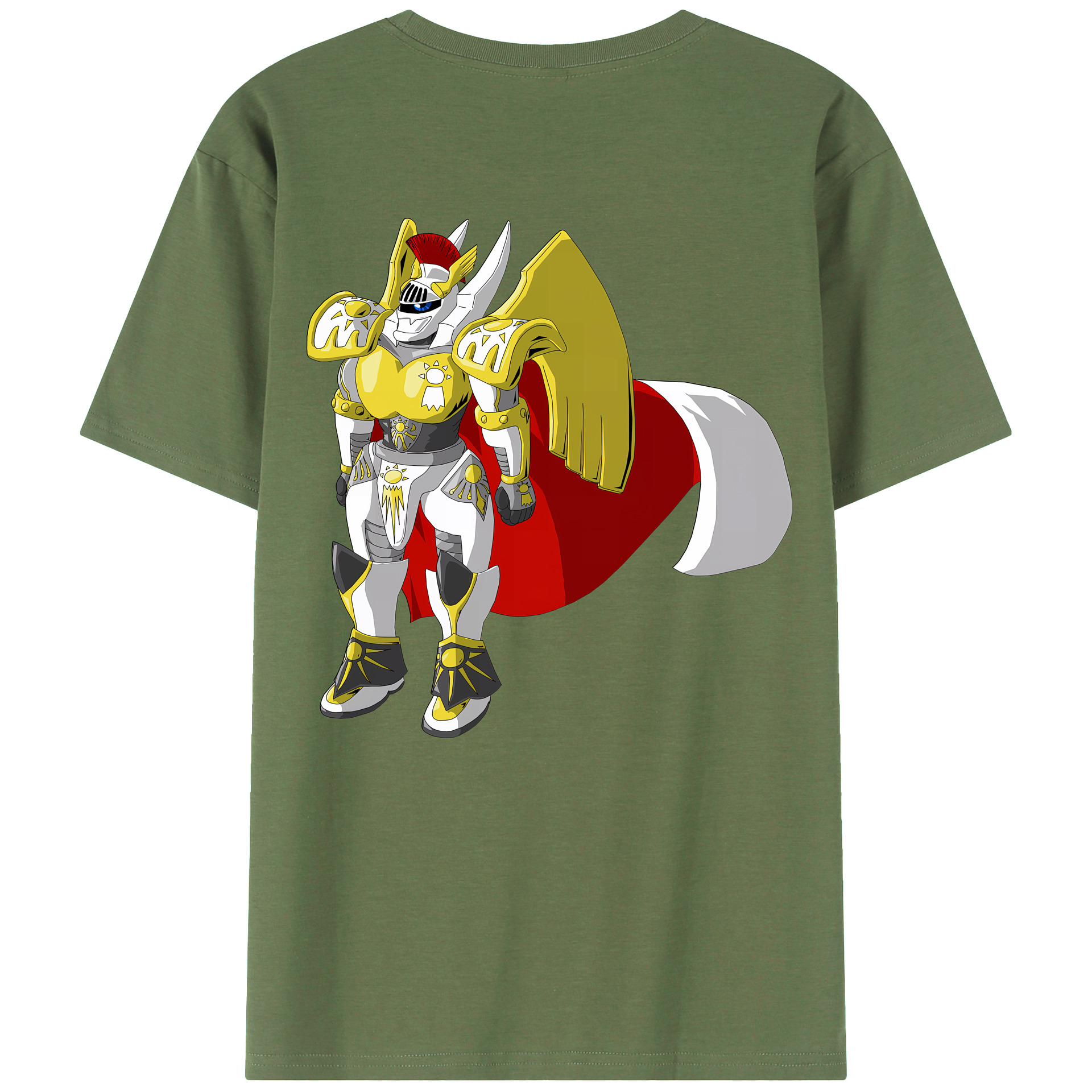 （画像用） Digimon デジタルモンスター/デジモン 綿100％ メンズ半袖Tシャツ（バックプリント） 通気性